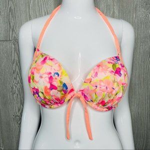 Victoria’s Secret 36c L floral push up bikini top swimwear swimsuit bathing suit